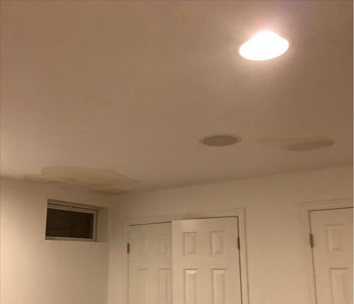 Ceiling damage from a storm